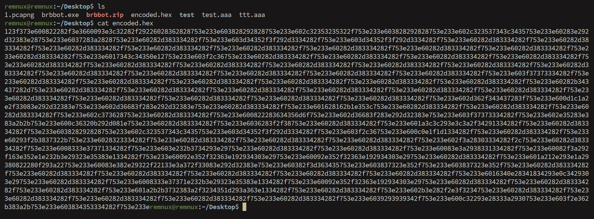 至 Remnux 建立 encoded.hex 複製上去