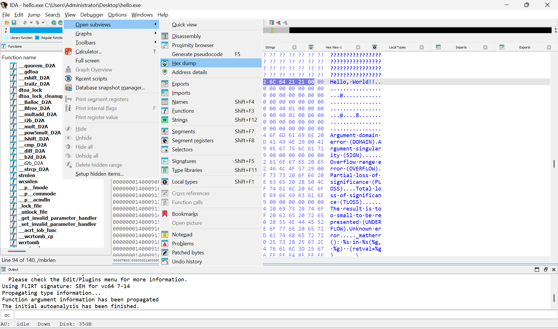 找到字樣後點選進去，選擇 hex dump